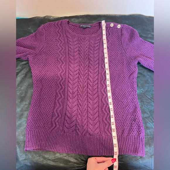 🔥Brooks Brothers Purple Cable Knit Women's Sweater🔥 - Picture 4 of 6
